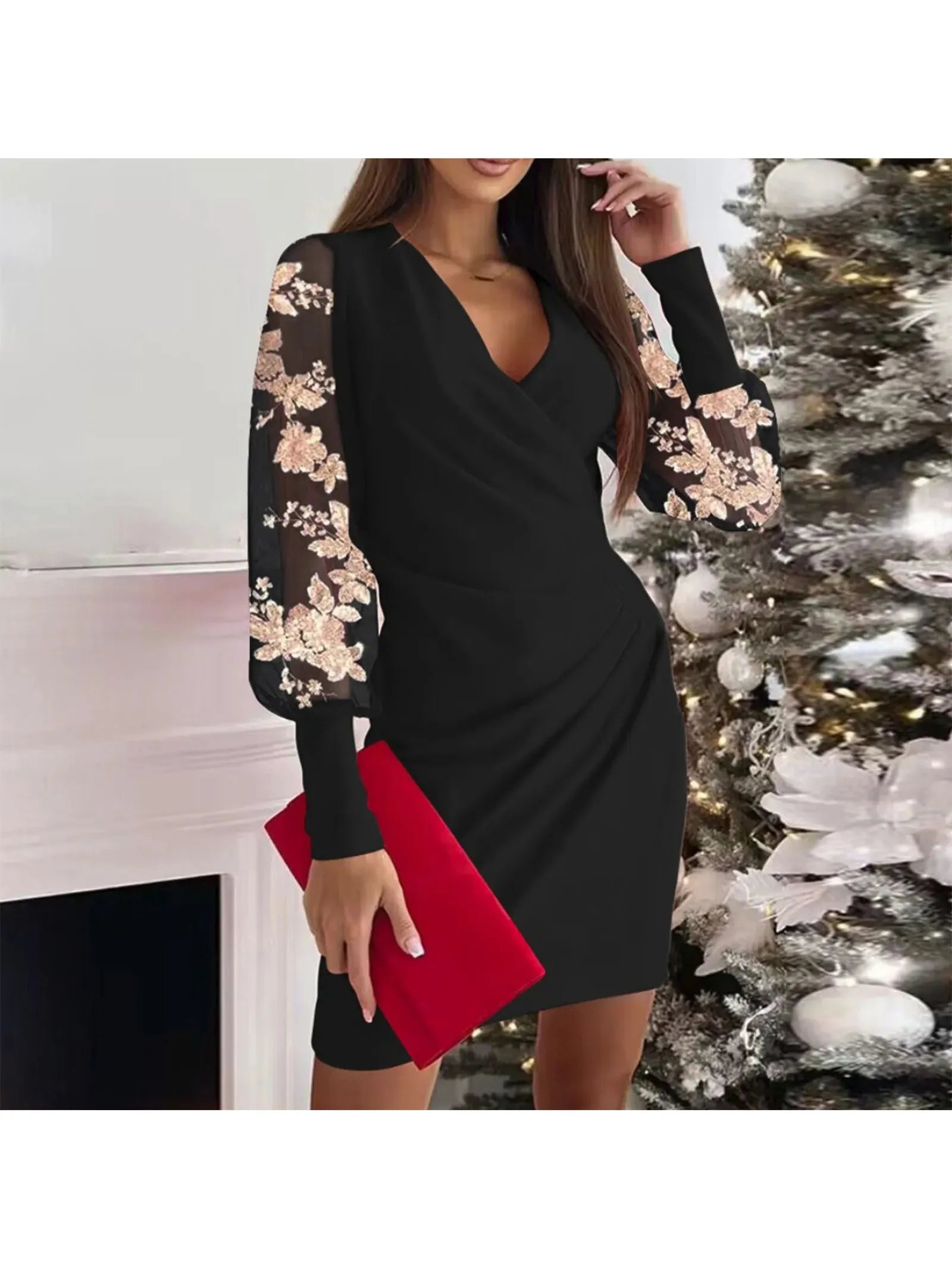 Cristina™ - Elegant Sleeve Wrap Dress