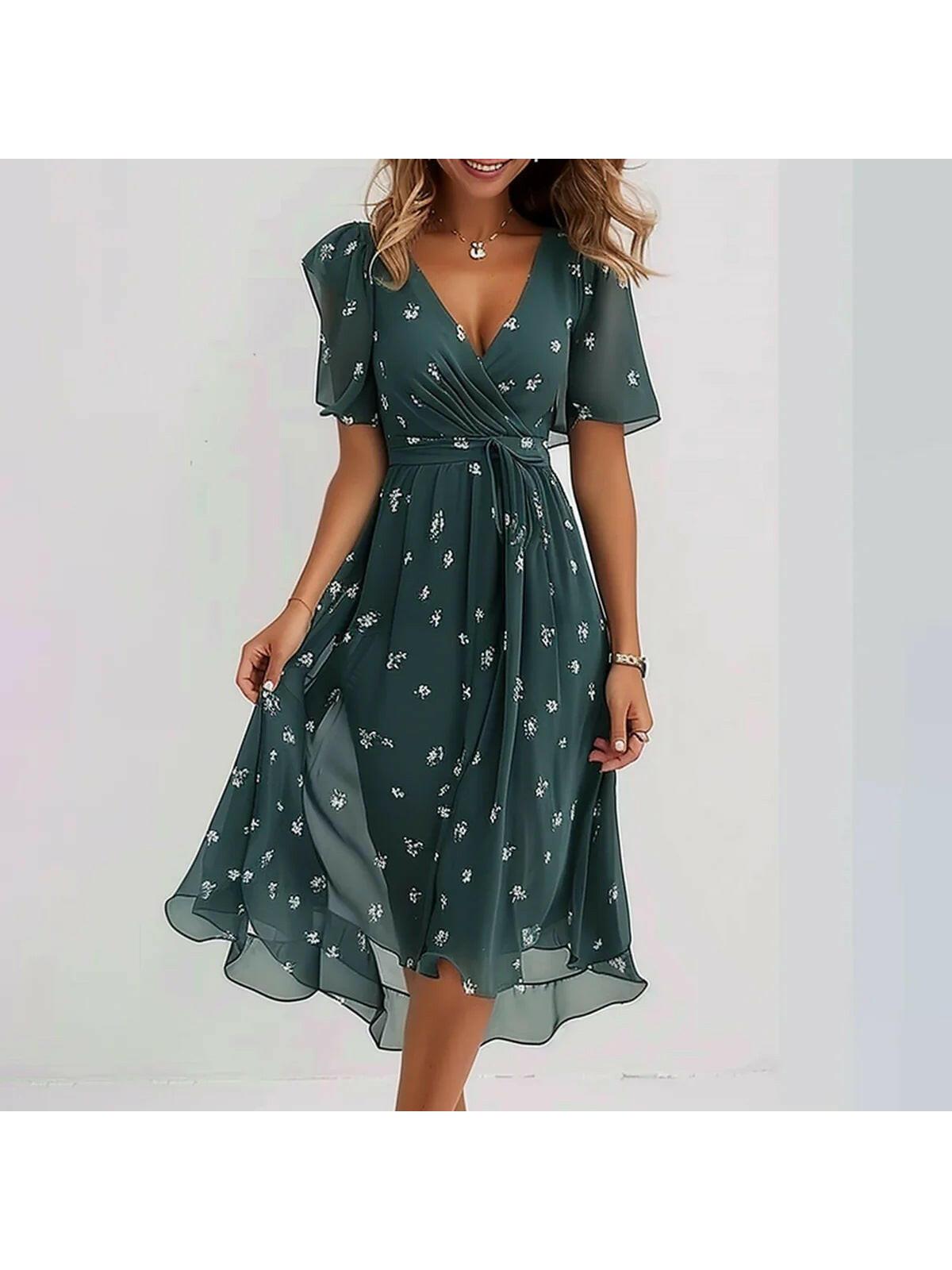 Liza™ - Vibrant Abstract Midi Dress