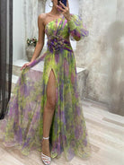 KAYLA™ - One-Shoulder Floral Maxi Dress