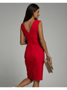 Nadinee™ - V-Neck Dress With Slit