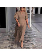 Carla™ - Elegant Puff-Sleeve Dress