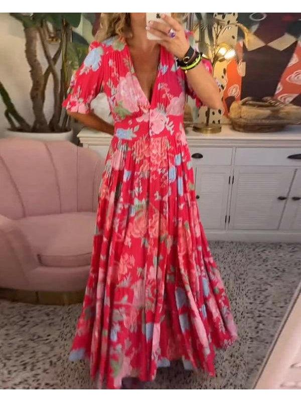 FLORIANA™ - Vibrant Floral Dress