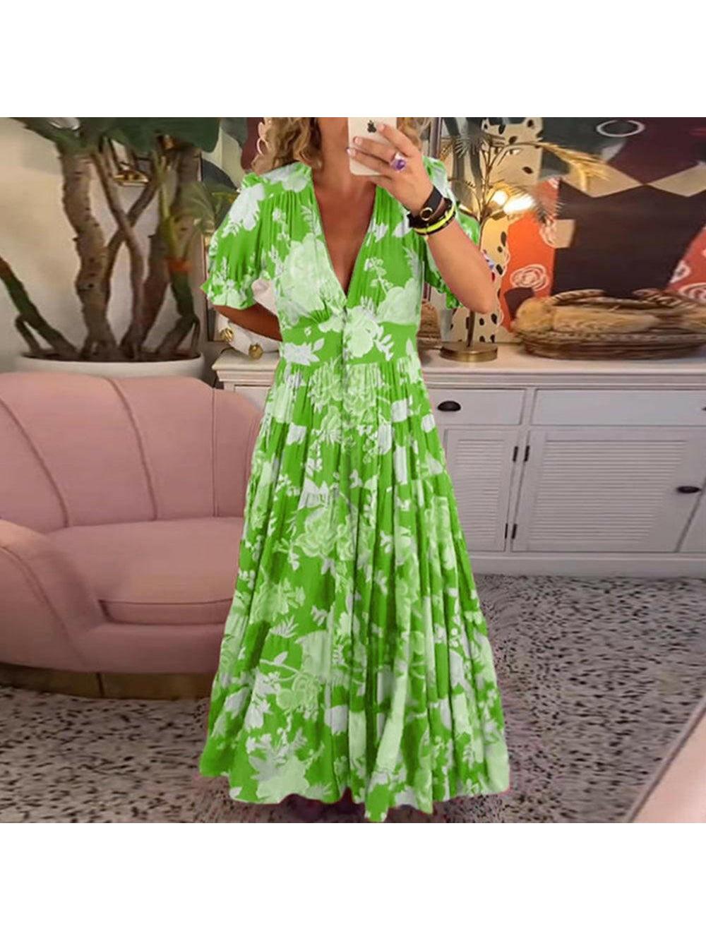 FLORIANA™ - Vibrant Floral Dress