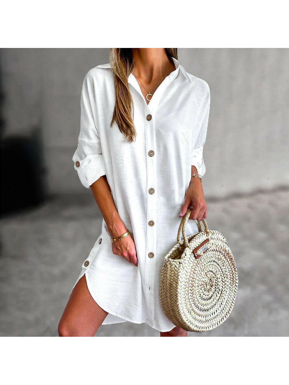 Cassy™ - Button-Up Shirt Dress