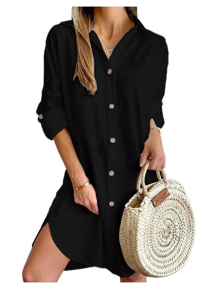 Cassy™ - Button-Up Shirt Dress