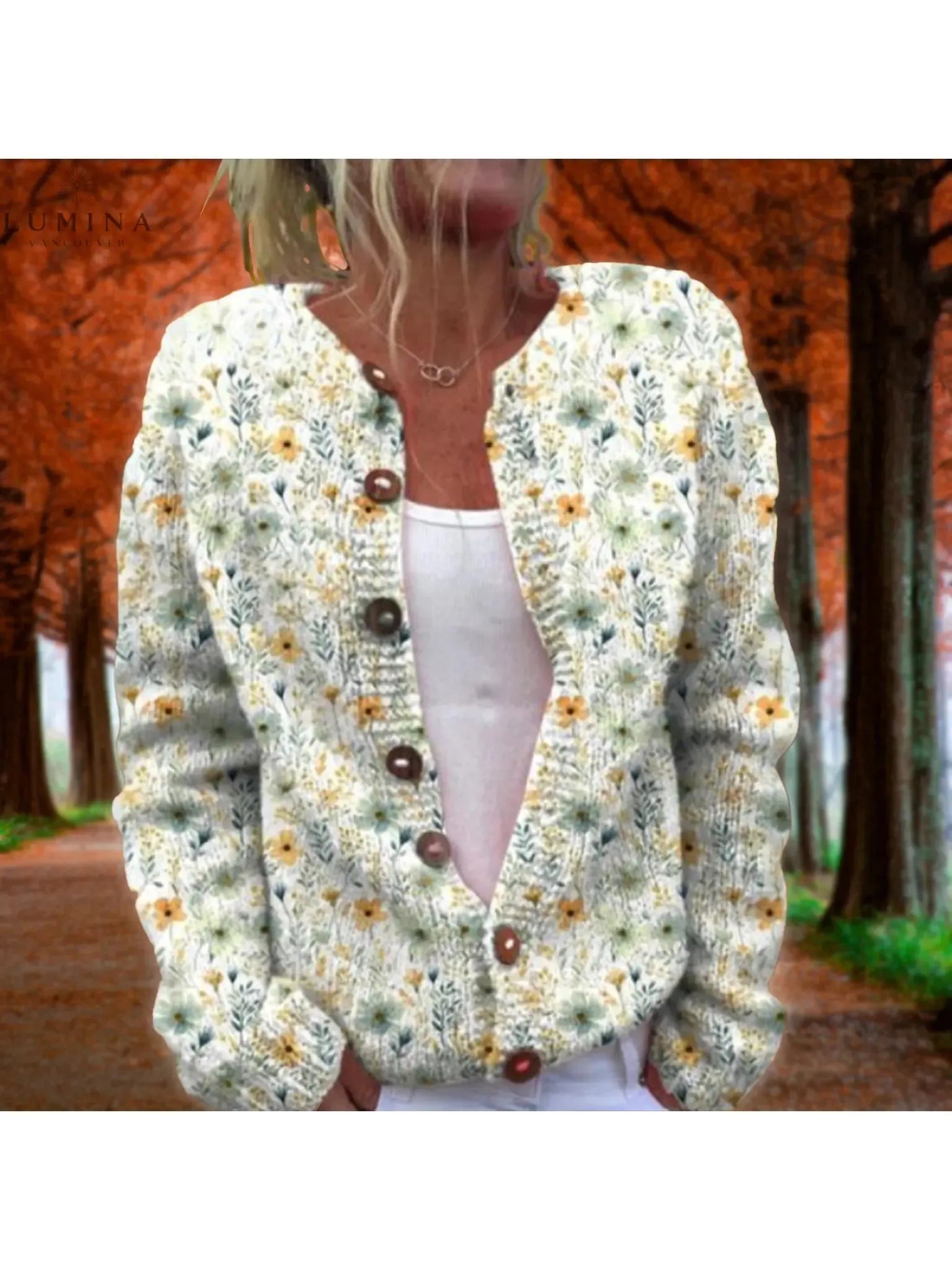Lowri | Flower print Cardigan