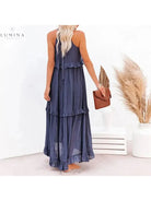 Lorena - Halterneck Dress With Ruffles and Pockets