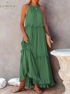 Lorena - Halterneck Dress With Ruffles and Pockets