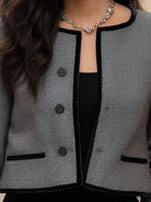 Elegant | Cropped Jacket with Black Trim - Lumina Vancouver - Lumina Vancouver