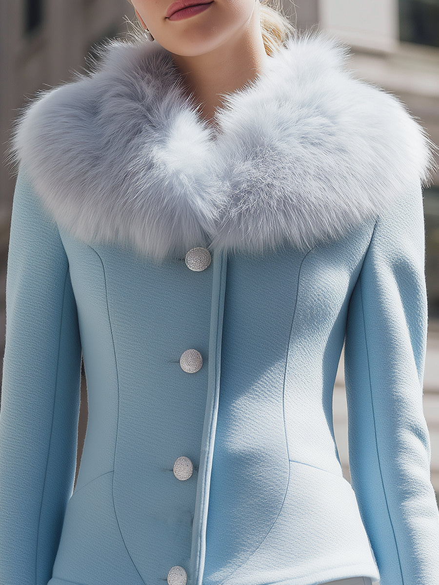 Elena | Jacket with Fluffy Collar - Lumina Vancouver - Lumina Vancouver