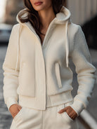 Elena | Hooded Jacket with Contrast-Trim Fleece Patchwork - Lumina Vancouver - Lumina Vancouver