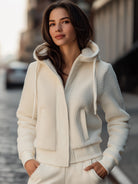 Elena | Hooded Jacket with Contrast-Trim Fleece Patchwork - Lumina Vancouver - Lumina Vancouver