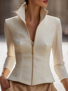 Elena | Stand Collar Zipper Jacket - Lumina Vancouver - Lumina Vancouver