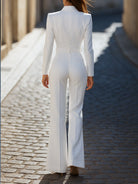 Alessandra | Ivory Belted Power Jumpsuit - Lumina Vancouver - Lumina Vancouver
