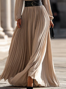 Isabelle | Pleated High-Neck Maxi Dress - Lumina Vancouver - Lumina Vancouver