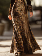 Valentina | Leopard Velvet Fitted Gown - Lumina Vancouver - Lumina Vancouver