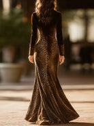 Valentina | Leopard Velvet Fitted Gown - Lumina Vancouver - Lumina Vancouver