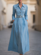 Isabelle | Belted Denim Shirt Dress - Lumina Vancouver - Lumina Vancouver