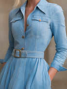 Isabelle | Belted Denim Shirt Dress - Lumina Vancouver - Lumina Vancouver