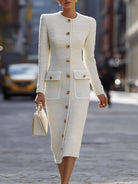 Luna | Tweed Button Down Midi Dress - Lumina Vancouver - Lumina Vancouver