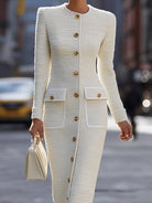 Luna | Tweed Button Down Midi Dress - Lumina Vancouver - Lumina Vancouver