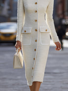 Luna | Tweed Button Down Midi Dress - Lumina Vancouver - Lumina Vancouver