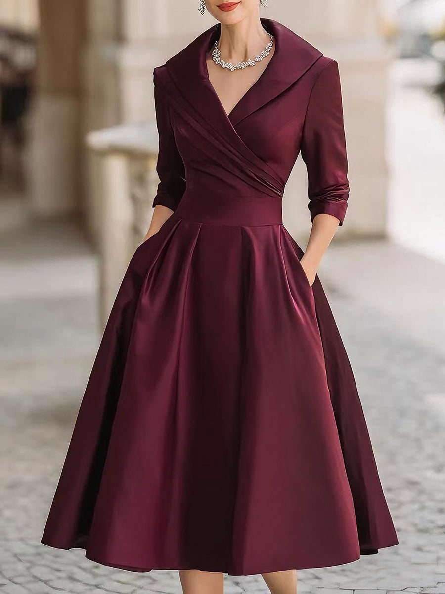 Aurora | Vintage Satin Midi Dress - Lumina Vancouver - Lumina Vancouver