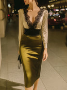 Seraphina | Satin Lace Cocktail Dress - Lumina Vancouver - Lumina Vancouver