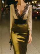 Seraphina | Satin Lace Cocktail Dress - Lumina Vancouver - Lumina Vancouver