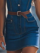 Isabelle | Halter Denim Mini Dress - Lumina Vancouver - Lumina Vancouver