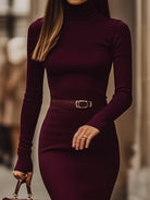 Luna | Stretch Cotton Turtleneck Dress - Lumina Vancouver - Lumina Vancouver