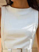 Camille | Faux Leather Belted Mini Dress - Lumina Vancouver - Lumina Vancouver