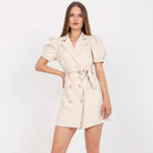 Women’s Blazer Dress – Tailored Fit – Puff Sleeve – Double Breasted – Belted Waist by Lumina Vancouver