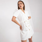 Women’s Blazer Dress – Tailored Fit – Puff Sleeve – Double Breasted – Belted Waist by Lumina Vancouver