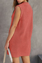 Women's Knitted Sweater Dress - Sleeveless Ribbed Design - High Neck Relaxed Fit by Lumina Vancouver