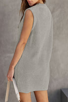 Women's Knitted Sweater Dress - Sleeveless Ribbed Design - High Neck Relaxed Fit by Lumina Vancouver