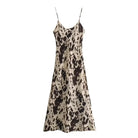 Women's Slip Dress - Silky Satin Feel - V-Neck Spaghetti Straps - Animal Print by Lumina Vancouver