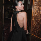 Women’s Halter Neck Dress – Backless A-Line – High Waist Fitted Cocktail Wear by Lumina Vancouver