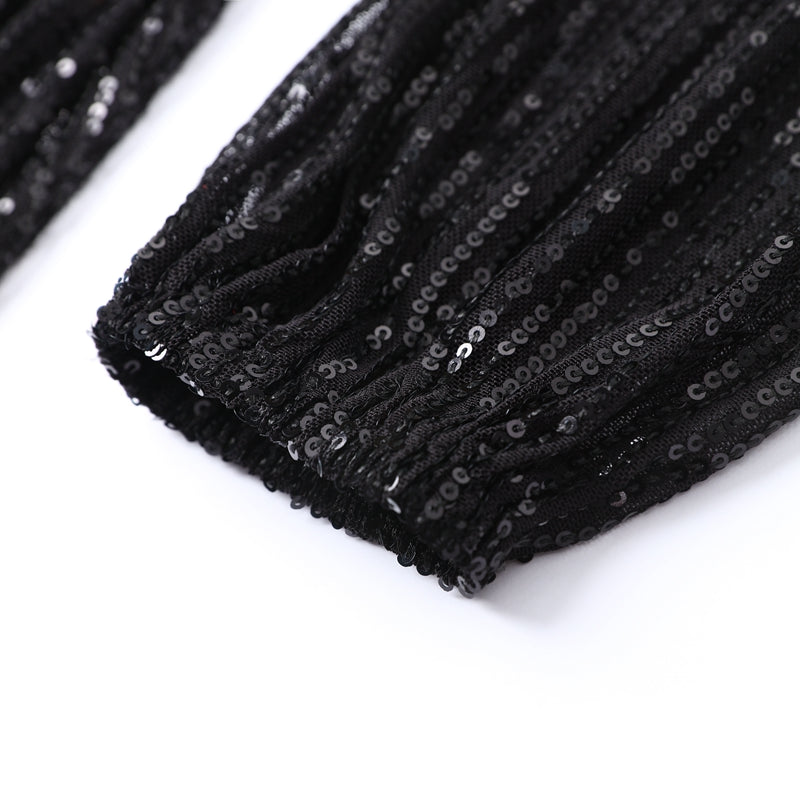 Women's Sequin Mini Dress - Loose Fit - 3/4 Sleeve - Cinched Waist - Party Wear by Lumina Vancouver