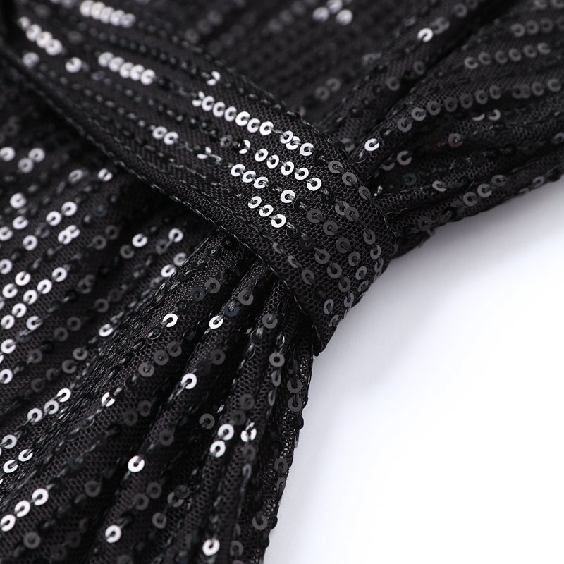 Women's Sequin Mini Dress - Loose Fit - 3/4 Sleeve - Cinched Waist - Party Wear by Lumina Vancouver