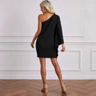 Women’s Bodycon Dress – One-Shoulder – Slim Fit – Asymmetrical Neckline – Mini Length by Lumina Vancouver