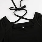 Women’s A-Line Dress – Slim Fit – Square Neck – Crisscross Strap – Long Sleeve by Lumina Vancouver