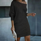 Women's Sequin Dress - Knee-Length - Long Sleeve - Round Neck - Elegant Party Wear by Lumina Vancouver