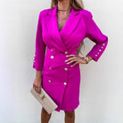 Women’s Blazer Dress – Tailored Fit – Double Breasted – Padded Shoulders – Mini Length by Lumina Vancouver