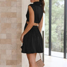 Women's Two-Piece Outfit - Sleeveless Crop Top & High-Waisted Flared Skirt by Lumina Vancouver