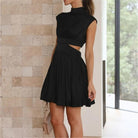 Women's Two-Piece Outfit - Sleeveless Crop Top & High-Waisted Flared Skirt by Lumina Vancouver