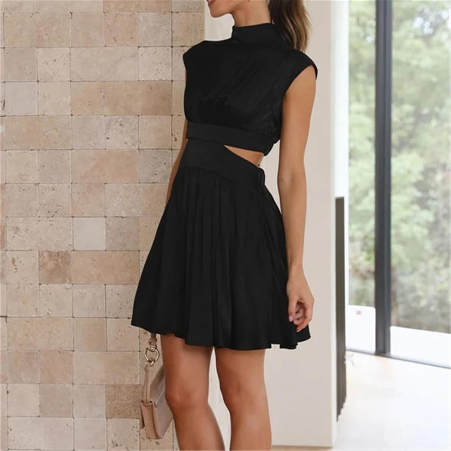 Women's Two-Piece Outfit - Sleeveless Crop Top & High-Waisted Flared Skirt by Lumina Vancouver