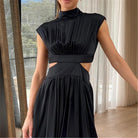 Women's Two-Piece Outfit - Sleeveless Crop Top & High-Waisted Flared Skirt by Lumina Vancouver