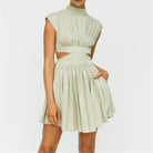 Women's Two-Piece Outfit - Sleeveless Crop Top & High-Waisted Flared Skirt by Lumina Vancouver