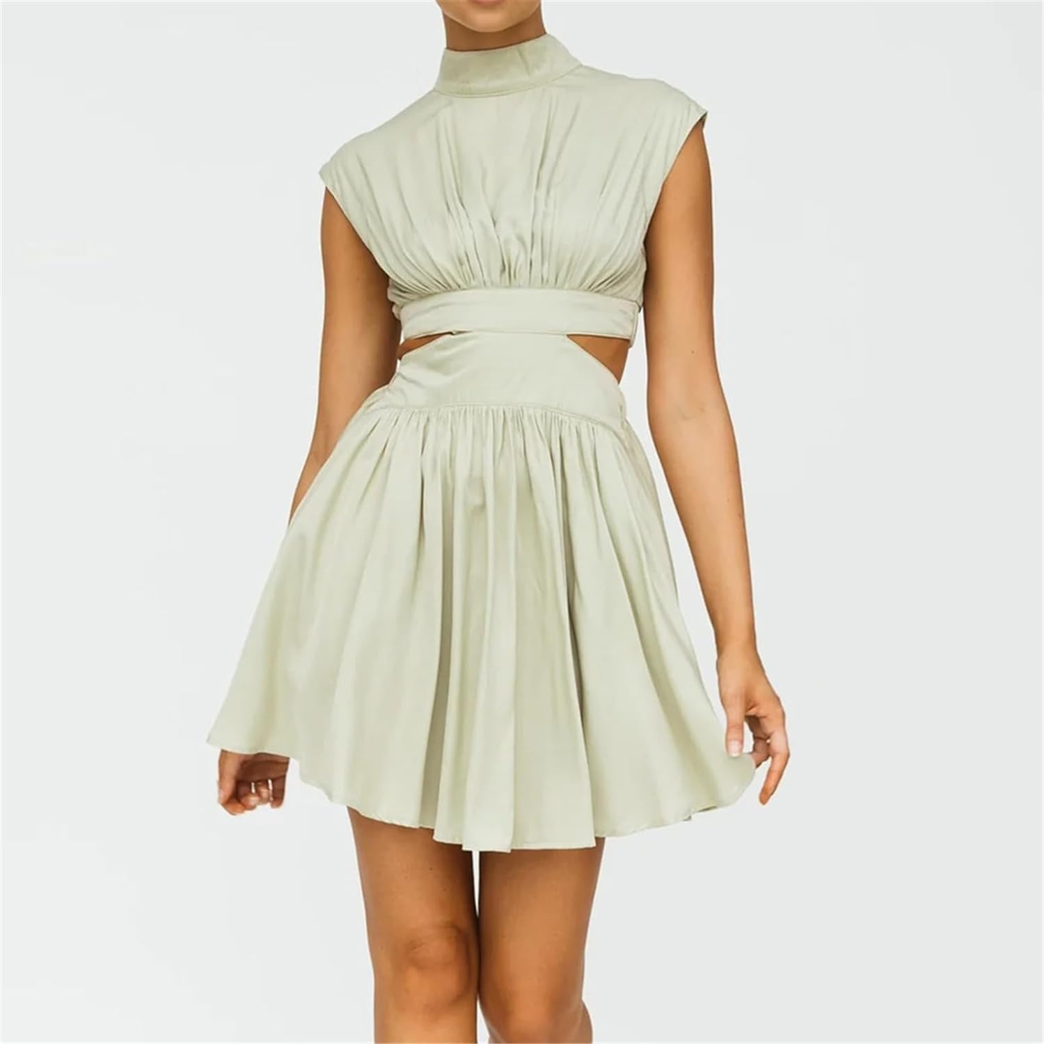 Women's Two-Piece Outfit - Sleeveless Crop Top & High-Waisted Flared Skirt by Lumina Vancouver